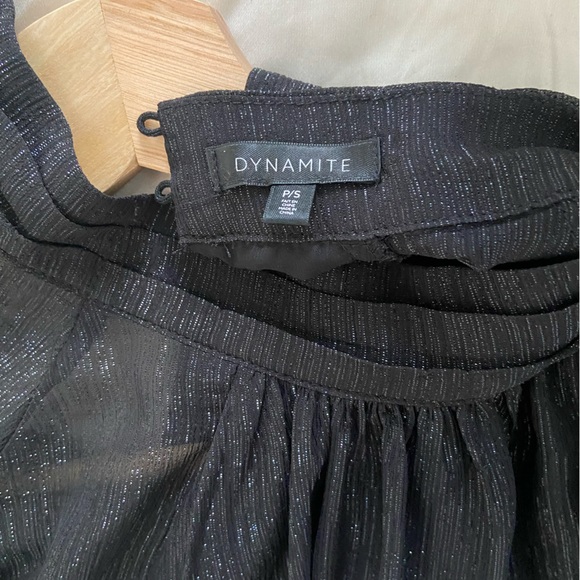 NWOT Glittery Balloon sleeve high neck blouse - Picture 8 of 8